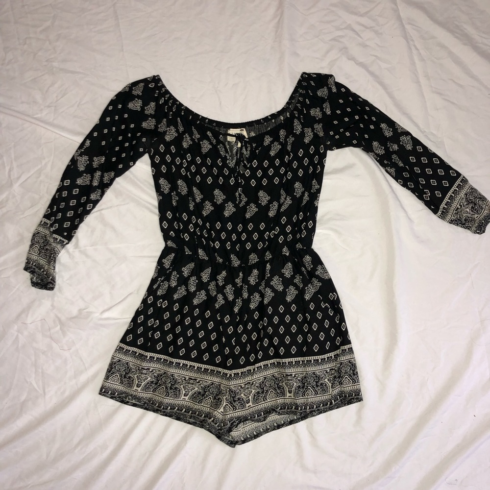 Very cute long sleeve off the shoulder romper